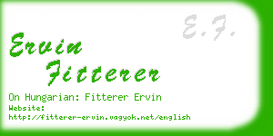 ervin fitterer business card